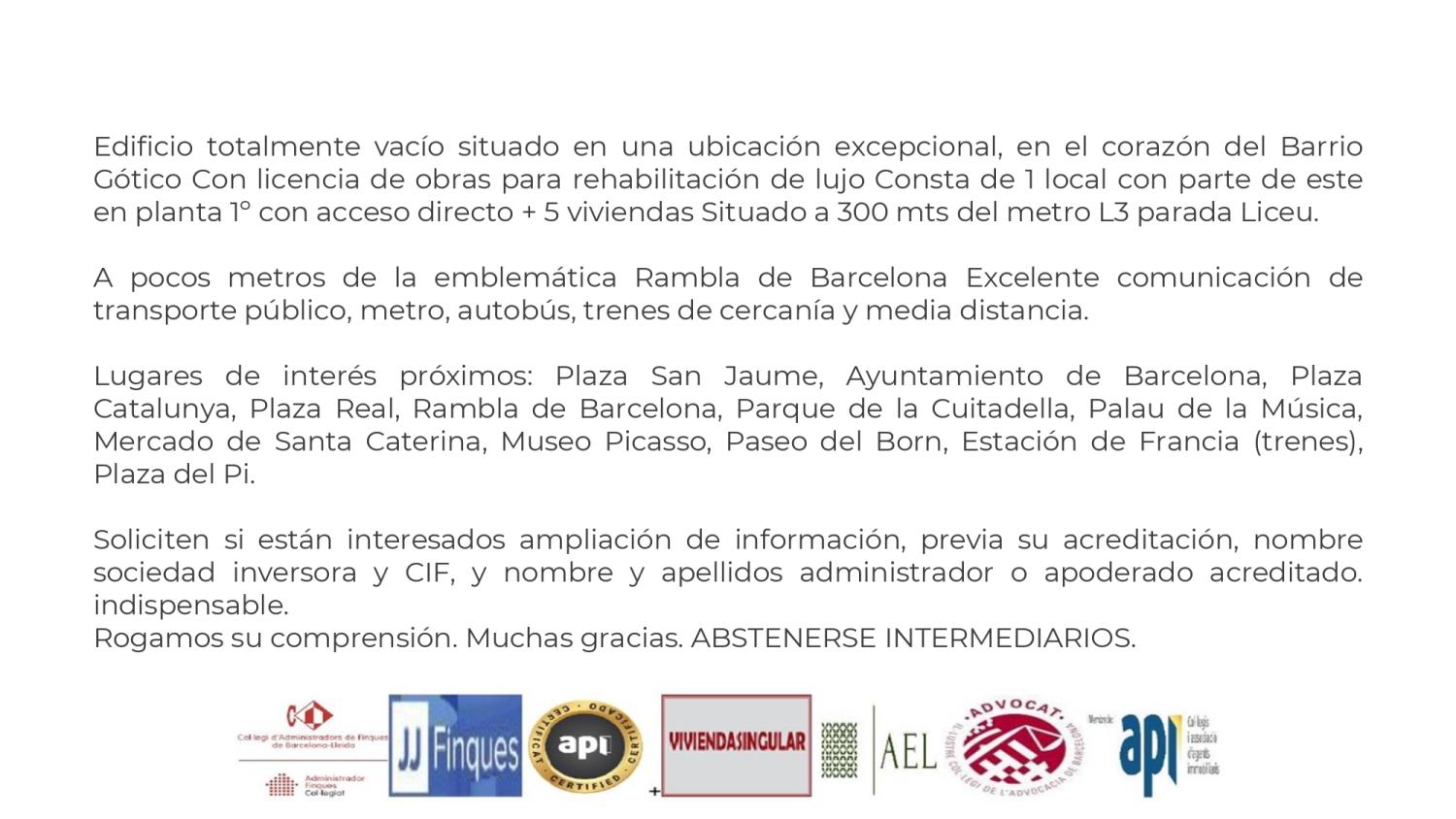  kaufen Gebäude Ciutat Vella-Gòtic Barcelonès 6